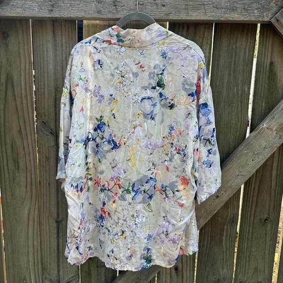 The Cove Boutique Boho Embroidered Floral Open Front Kimono Cardigan - Picture 8 of 8